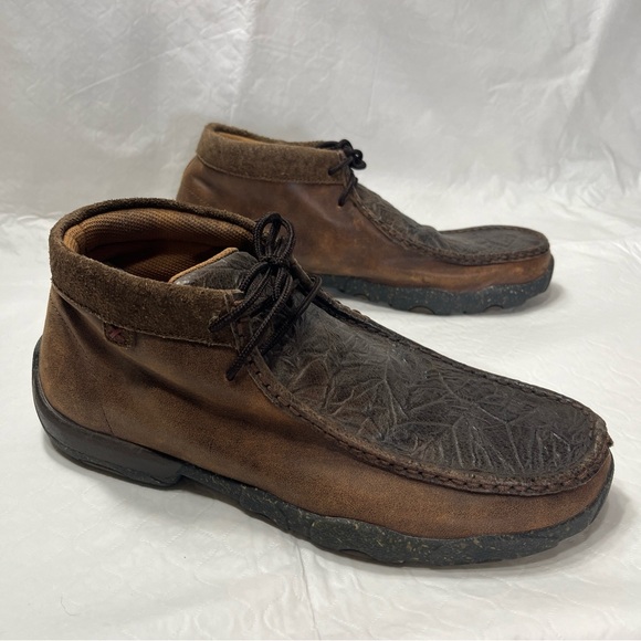 Twisted X Chocolate Chukka Driving Moc Mens Size 10D Brown Leather Shoes MDM0090 main image 16
